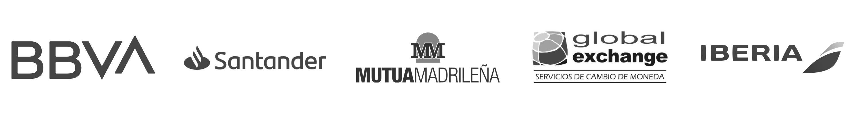 Clientes Teknei: BBVA, Santander, Mutua Madrileña, Global Exchange, Iberia