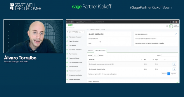 Captura de pantalla del Webinar de Sage