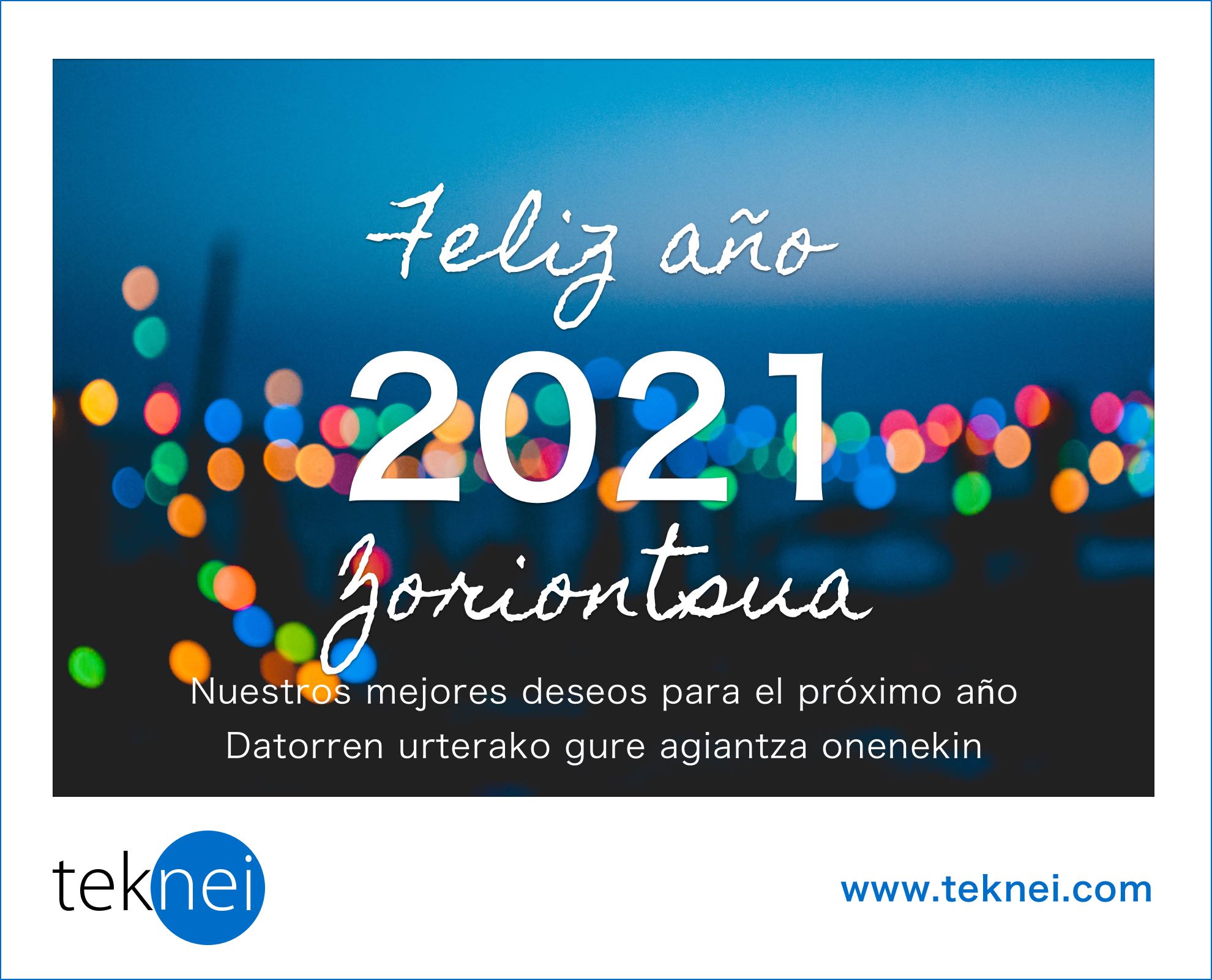 Felicitación de Navidad de Teknei 2021. Versión euskera
