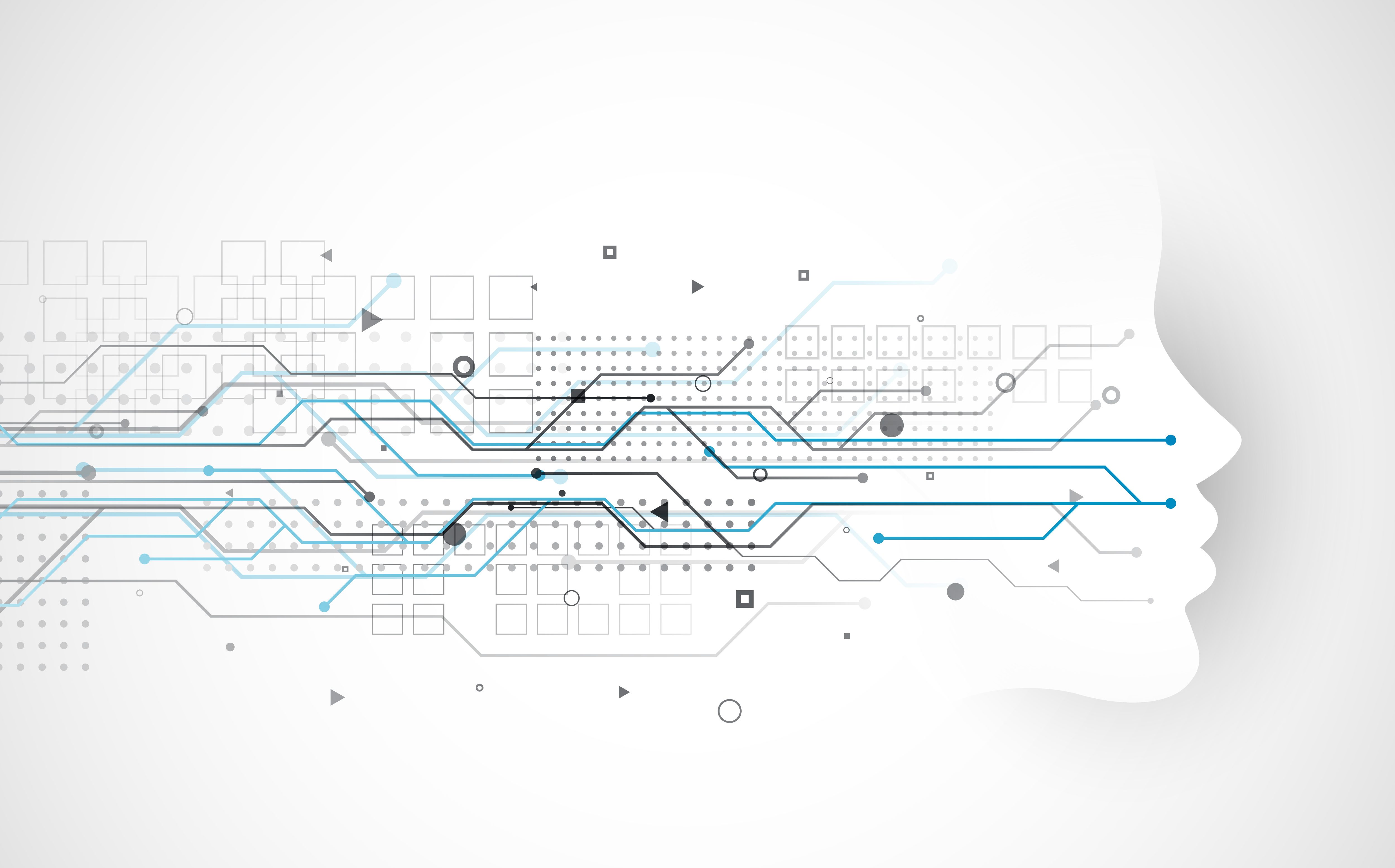 cyber technology concept design with digital face and network diagram